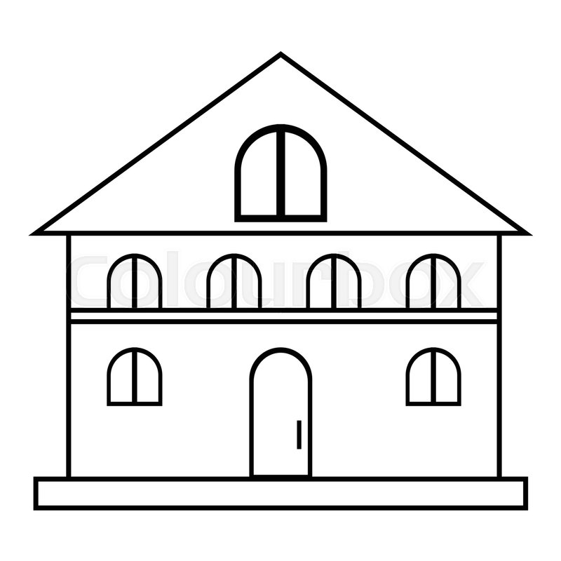 800x800 House Icon Outline Illustration Of Stock Vector Colourbox