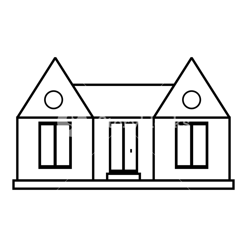 1000x1000 private house icon outline illustration of house vector icon