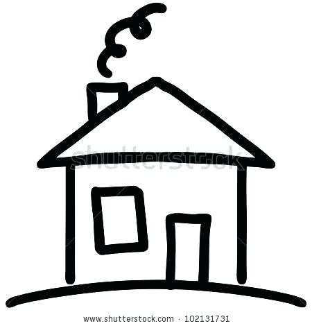 450x470 Simple Home Sketch Simple House Sketch Simple Drawing Of A House