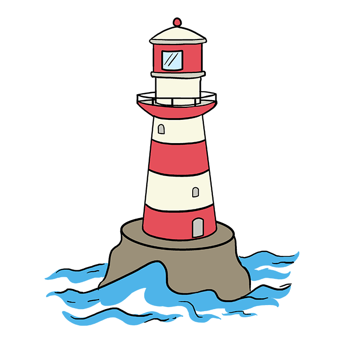 680x678 How To Draw A Lighthouse