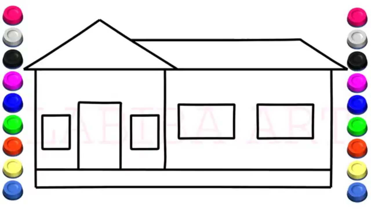 1280x720 Simple House Drawing For Kids Step