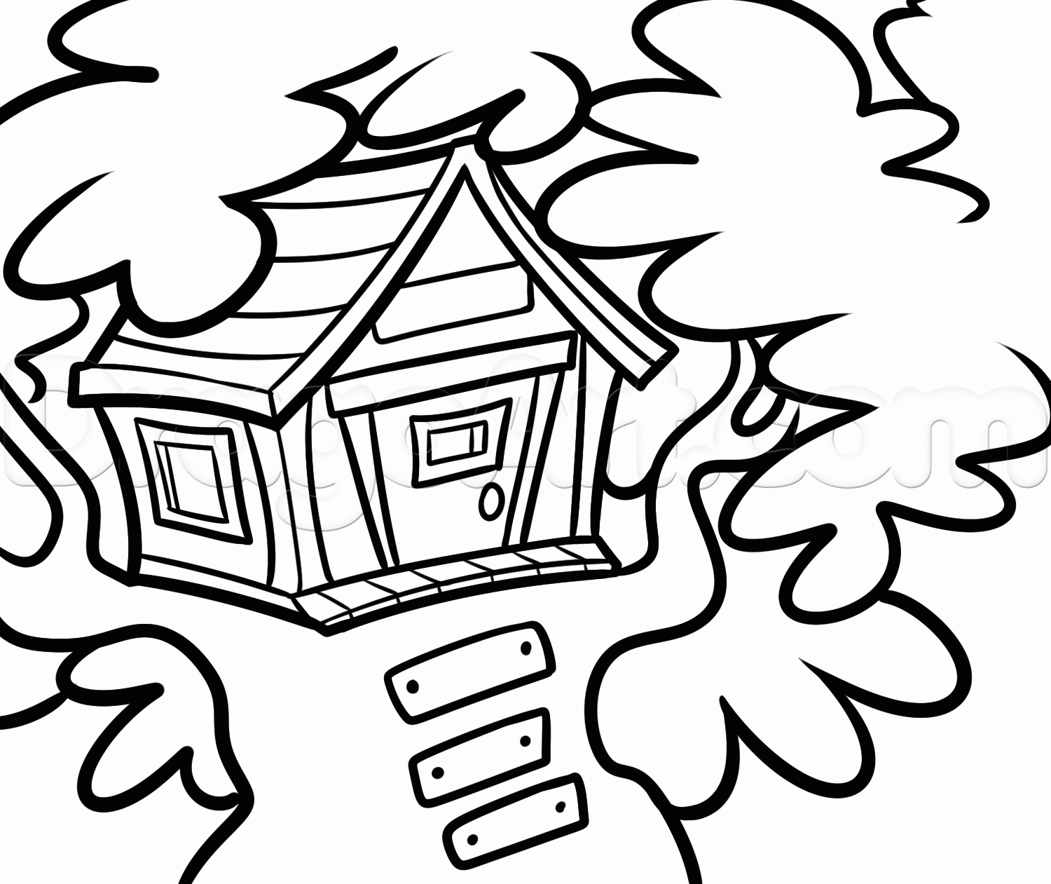 1500x1261 How To Draw A Treehouse Step A House Of Her Own