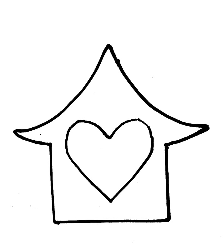 713x800 Heart House Ornament Template