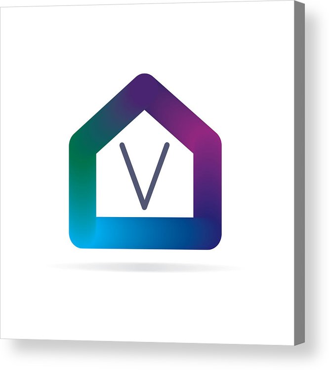 666x750 House Logo With Letter V Sign Logo Template Acrylic Print