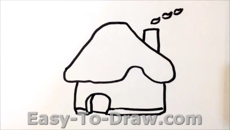 458x258 How To Draw A Cartoon Mushroom House For Kids Easy