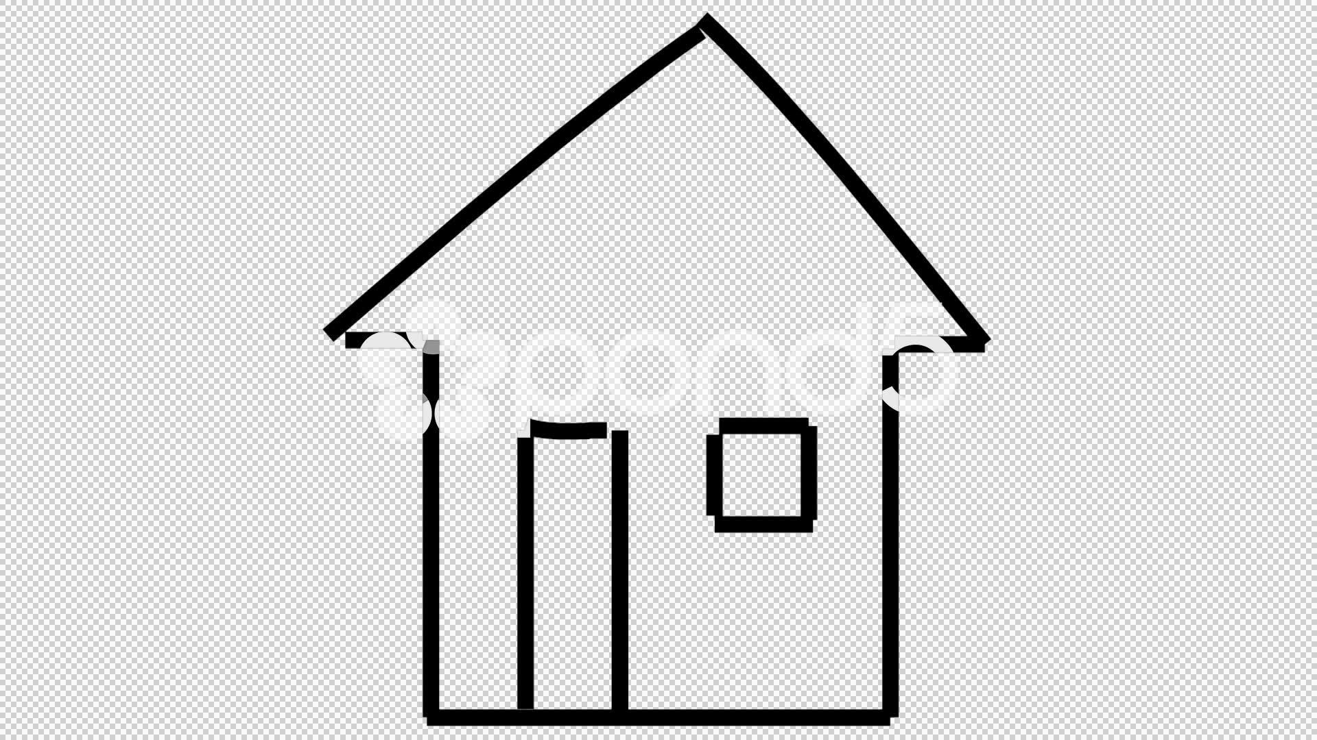 1920x1080 Video House Line Drawing Illustration Animation With Transparent