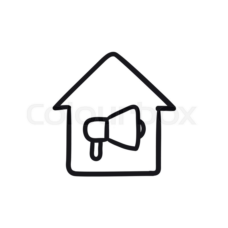 800x800 House Fire Alarm Vector Sketch Icon Stock Vector Colourbox