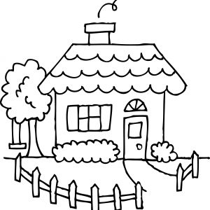 300x300 Family House Coloring Pages Refrence House Outline Drawing
