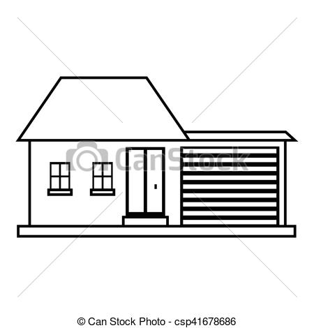 450x470 small house icon, outline style small house icon outline