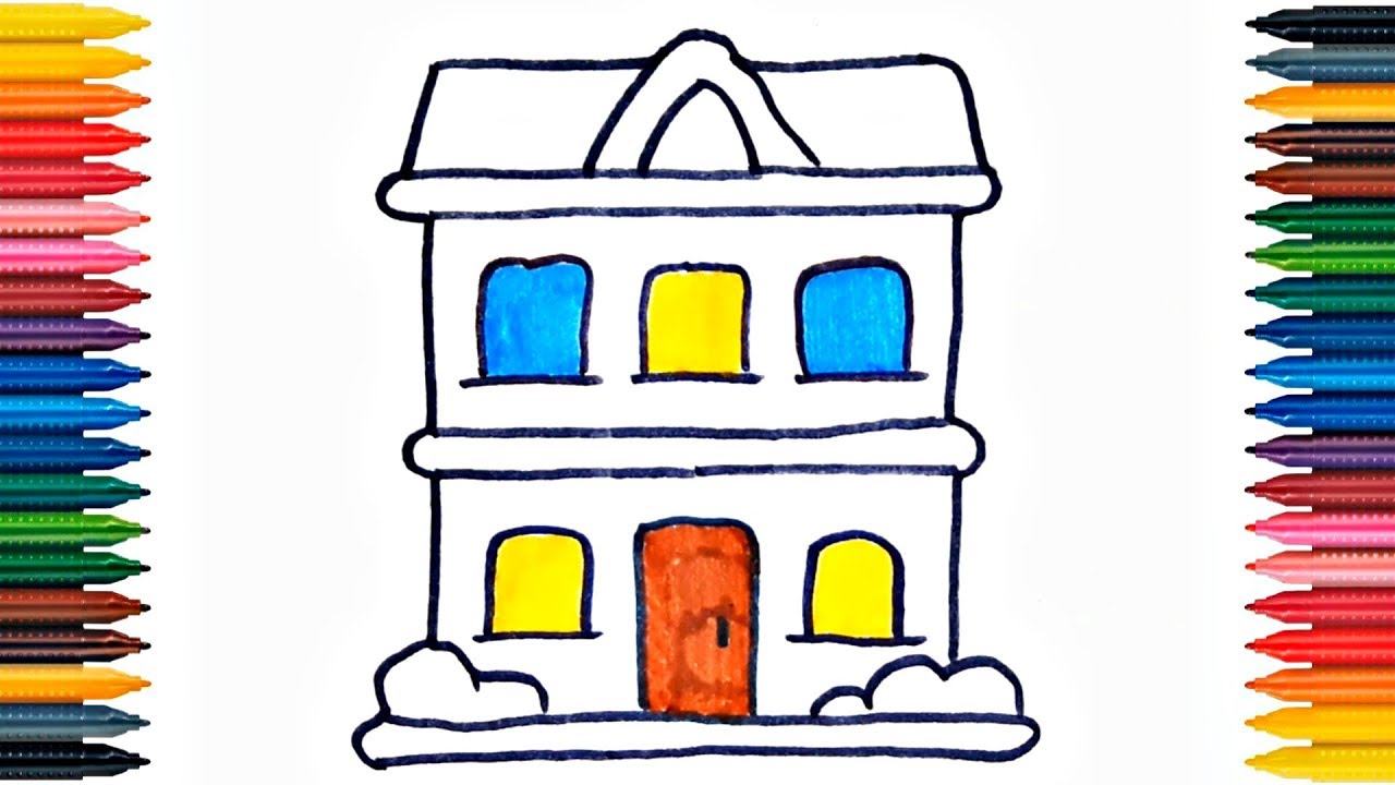 1280x720 Drawing House Coloring Book Fun Painting House Coloring Page
