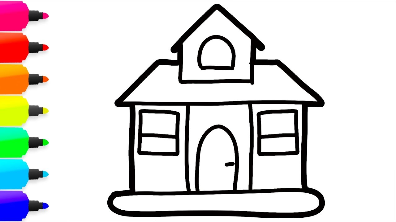 1280x720 Coloring House Painting For Toddlers And Drawing For Kids
