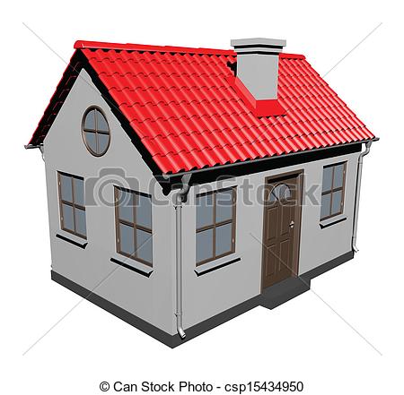 450x441 Small House With Red Roof Vector Format