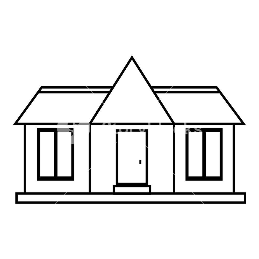 1000x1000 suburb house icon outline illustration of house vector icon