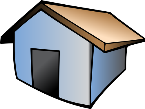 500x376 Vector Drawing Of House With Brown Roof