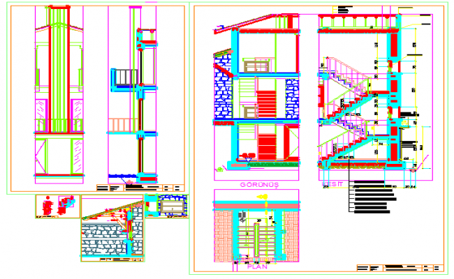 650x400 Stair Section Drawing Of House Design Drawing