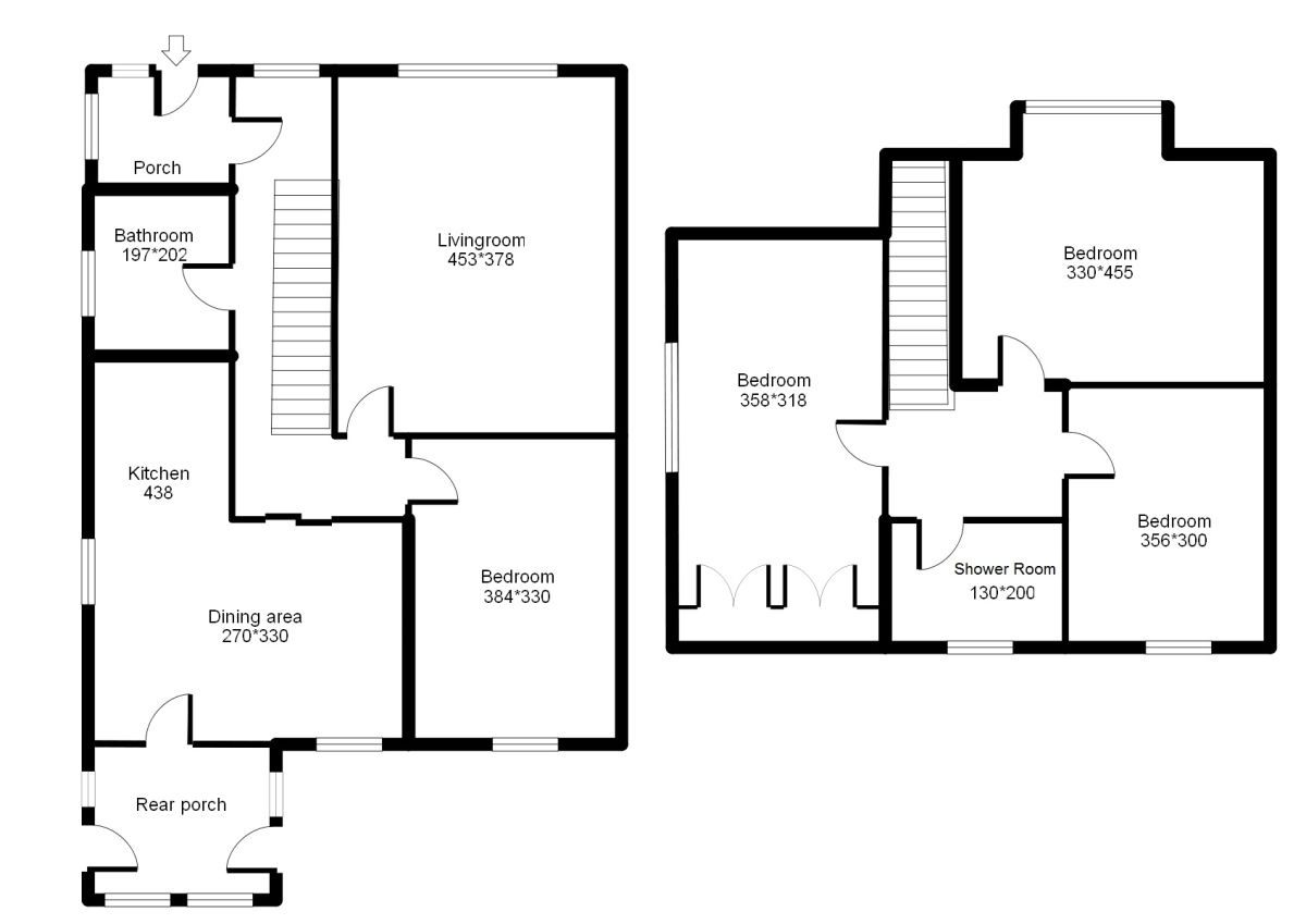 simple house top view drawing