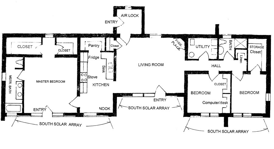 900x490 Solar Adobe House Plan