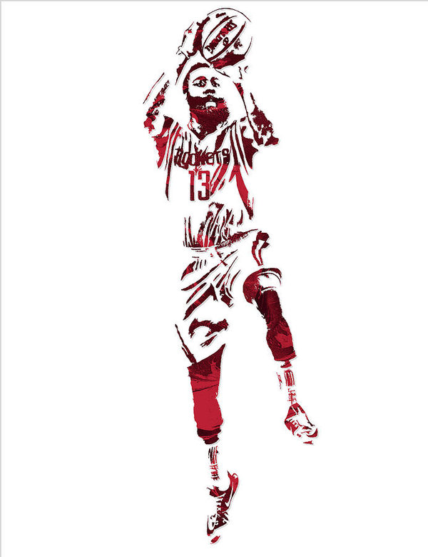 600x780 James Harden Houston Rockets Pixel Art Art Print