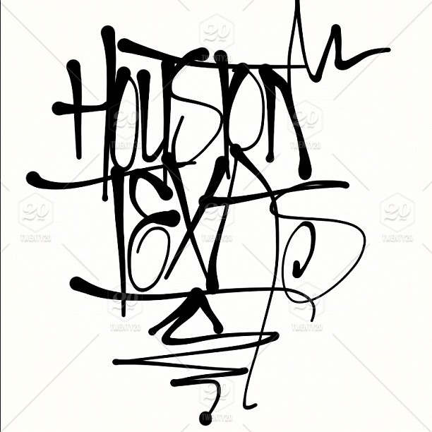 612x612 Houston Texas Graffiti Tag Stock Photo
