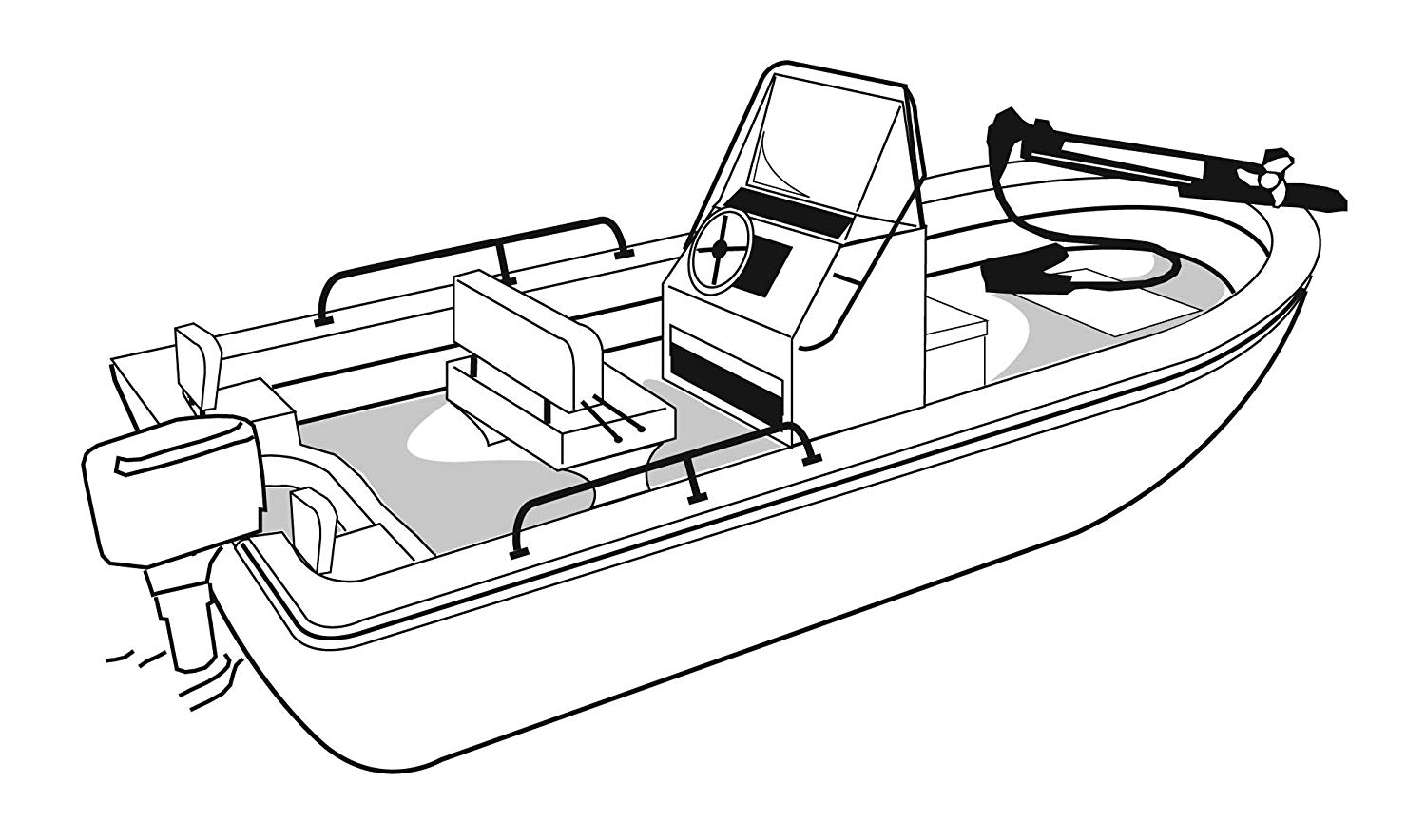 1500x884 Survivor Marine Products Cover, Rounded Bow Bay Boat