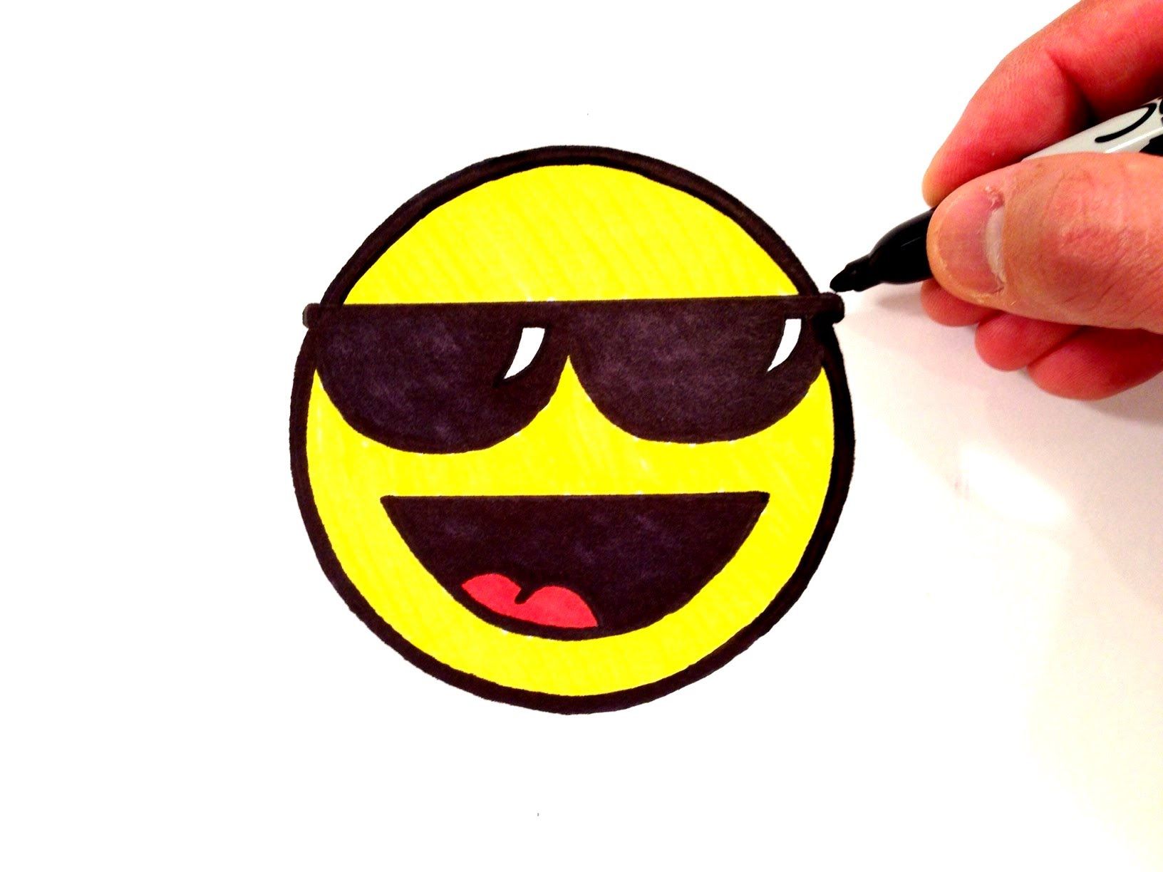 1632x1224 How To Draw A Cool Smiley Face With Sunglasses