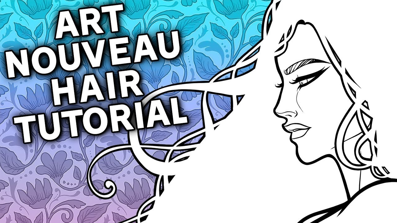 1280x720 How To Draw Ink Art Nouveau Hair Tutorial