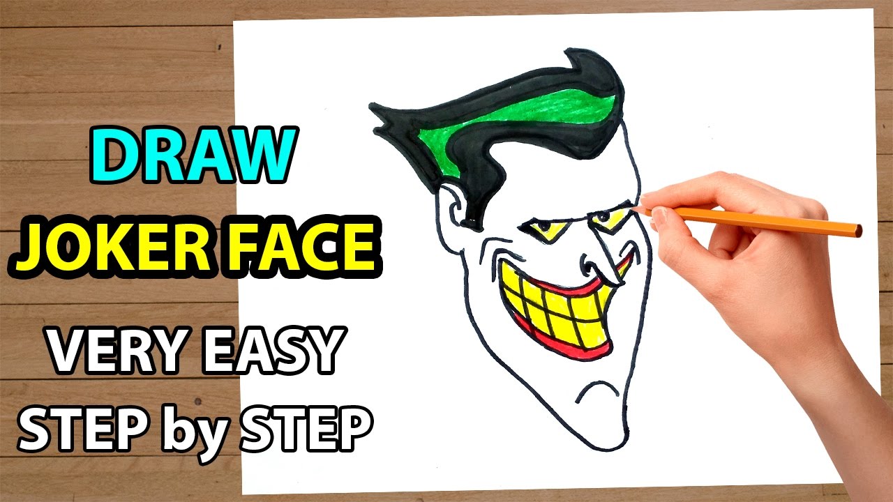 1280x720 Draw The Joker Face Step