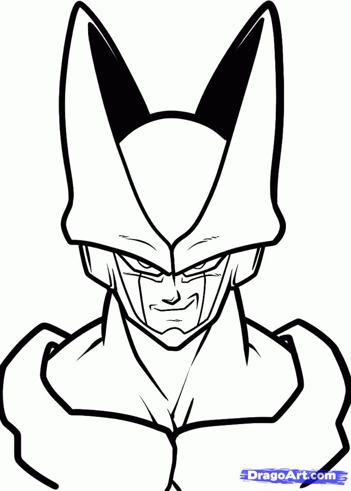 685x960 Cell Close Up How To Draw In Dragon Ball Z, Dragon Ball