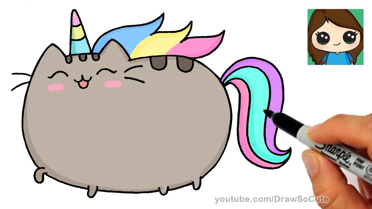 1280x720 How To Draw Pusheen Unicorn Easy