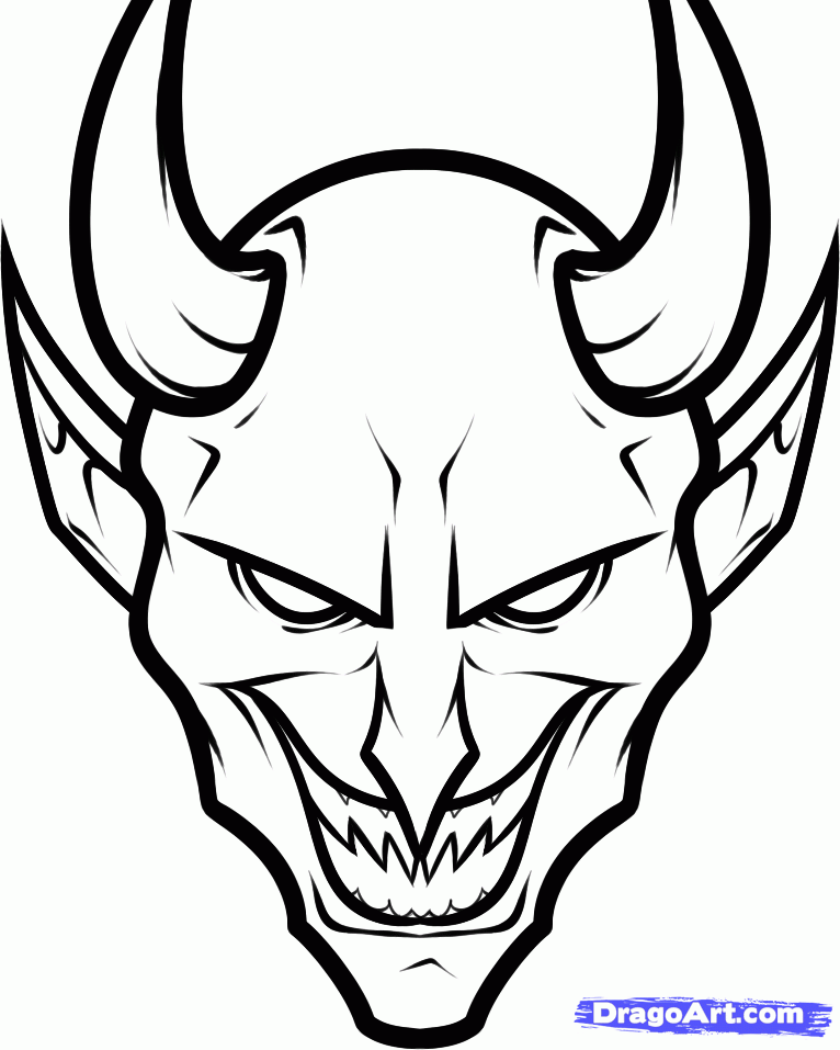 766x957 Devil Drawing Easy For Free Download