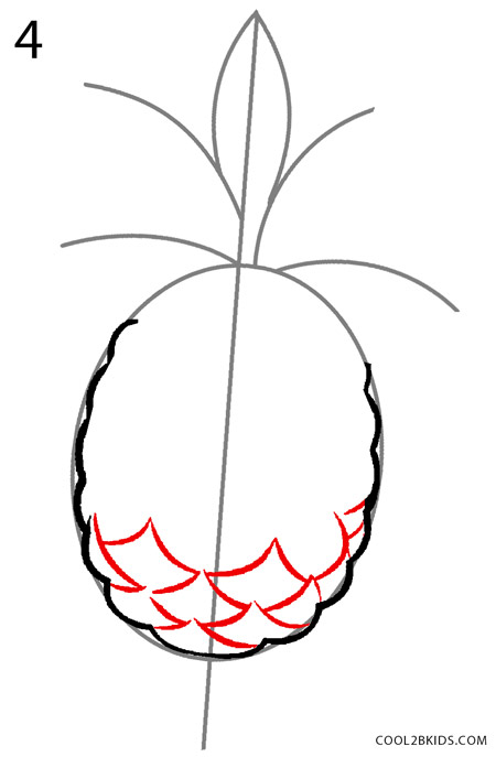 450x687 How To Draw A Pineapple