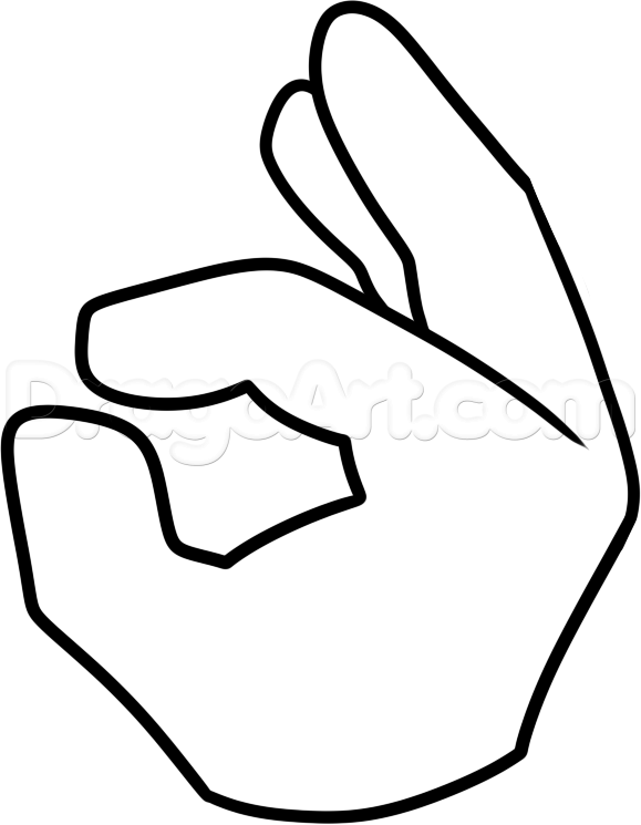 579x745 How To Draw The Ok Hand Emoji, Step
