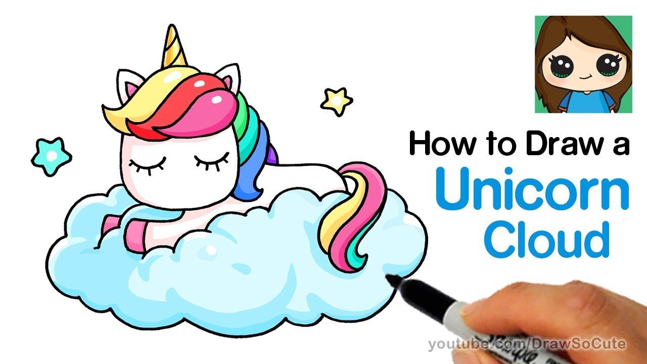 1280x720 How To Draw A Unicorn On A Cloud Easy
