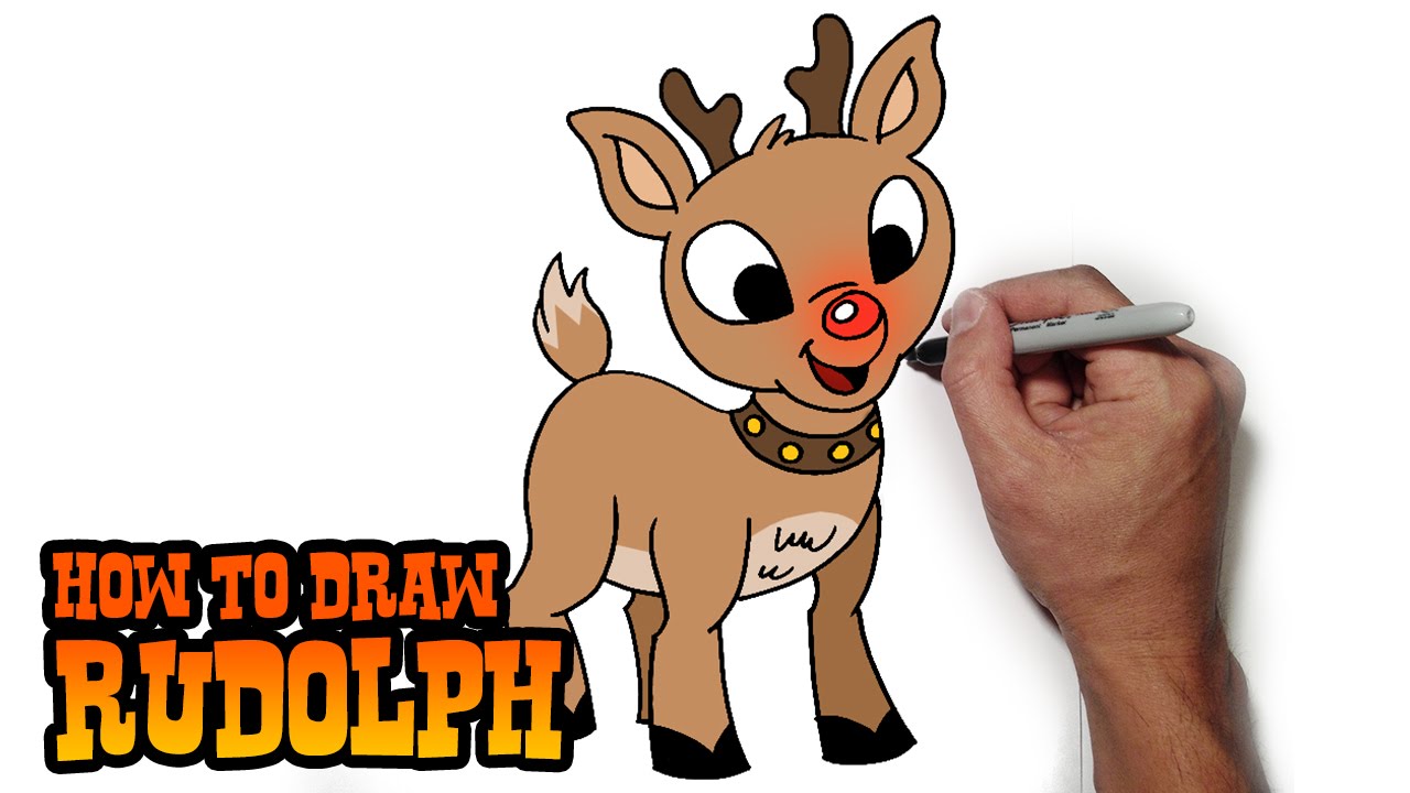 1280x720 Reindeer Drawings How To Draw Rudolph The Red Nosed Easy Art