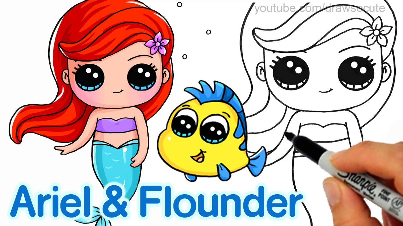 1280x720 Trend How To Draw Little Mermaid Ariel Easy