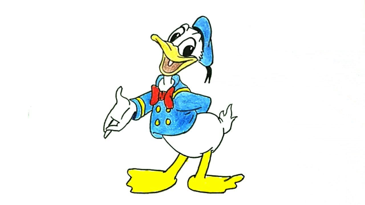 1280x720 Donald Duck Cartoon Drawing And How To Draw Donald Duck