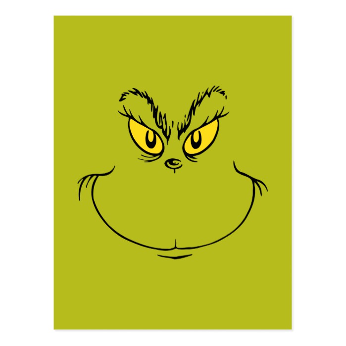 699x699 How The Grinch Stole Christmas Face Postcard