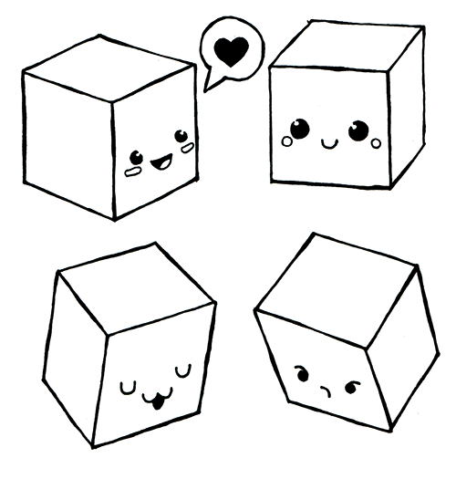 500x525 How To Draw Cubes And Freehand Stars