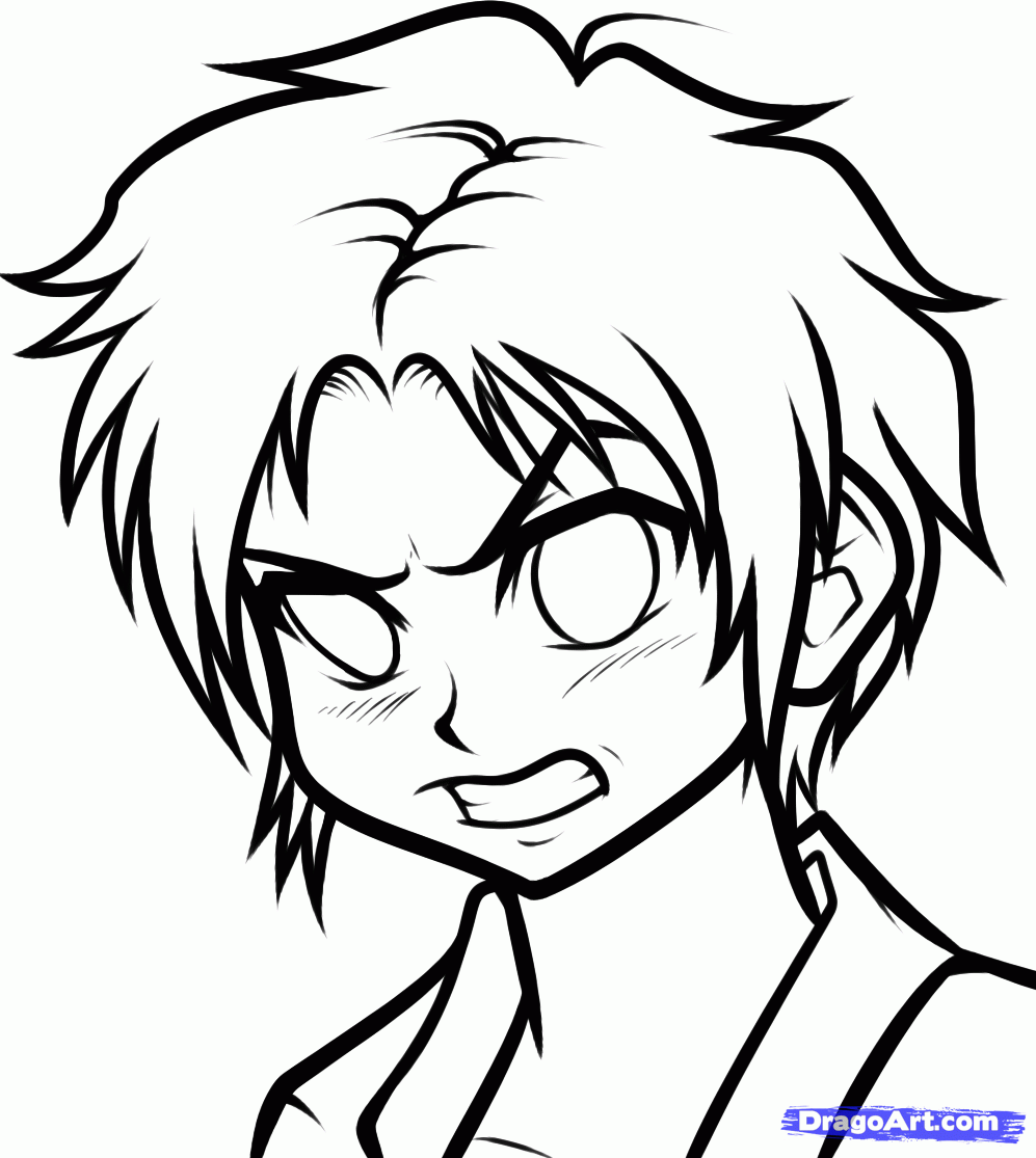 997x1115 How To Draw Angry Faces, Anime Angry Face, Step