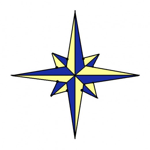 520x520 How To Draw A Compass Rose Feltmagnet