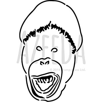 355x355 Azeeda 'howler Monkey' Wall Stencil Template