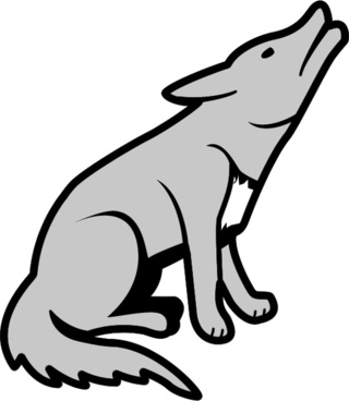 320x368 Howling Coyote Free Vector Download