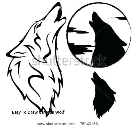 450x421 Wolf Drawings Easy Easy To Draw Cartoon Wolf Howling Wolf Vector