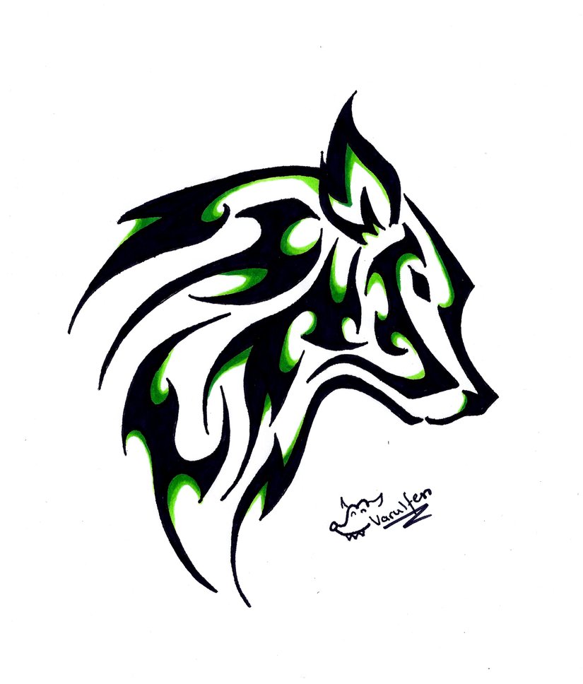 Howling Wolf Head Drawing