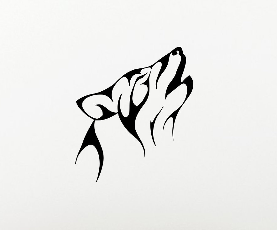 884x733 Howling Wolf Decal