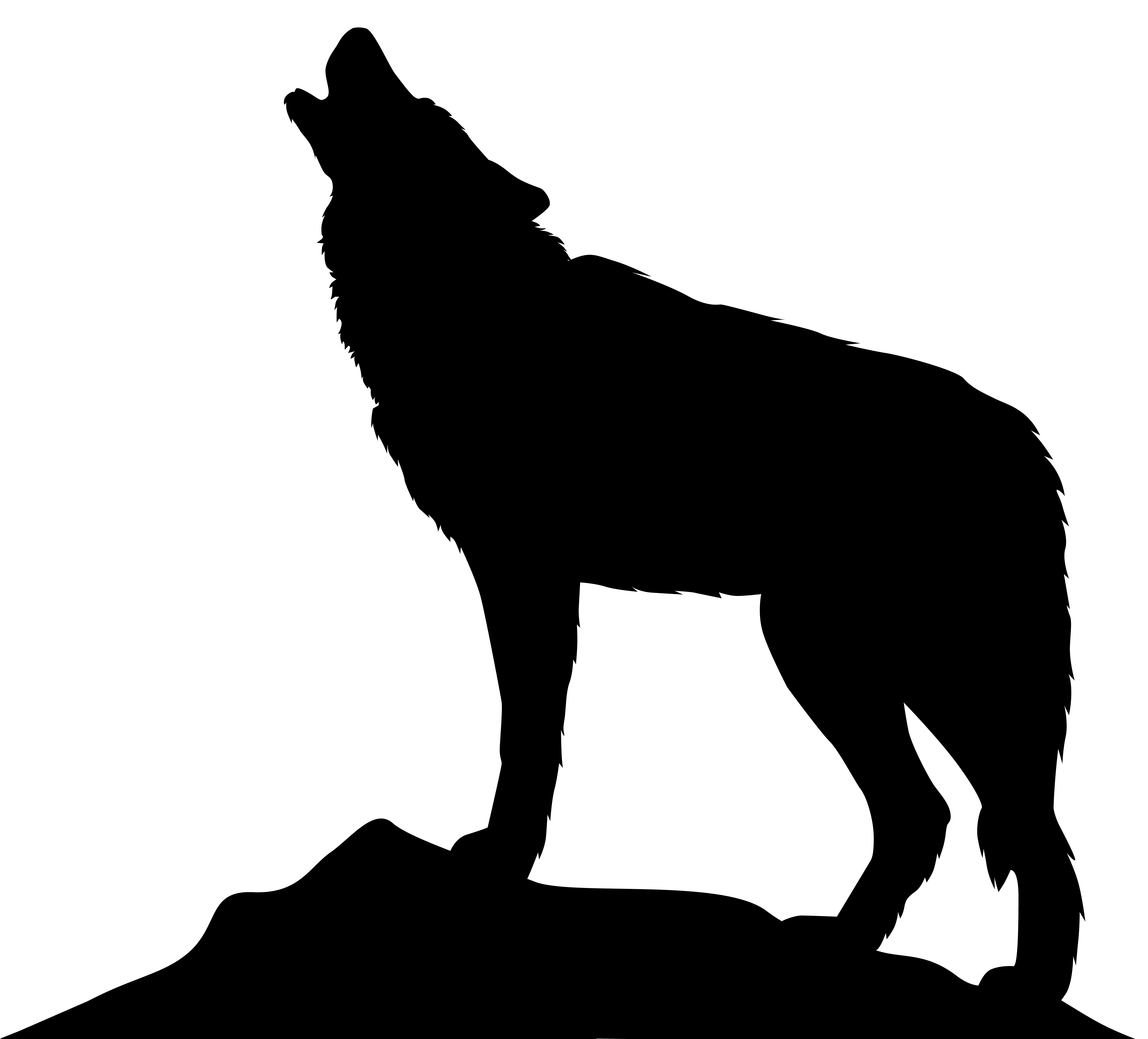 8000x7239 Howling Wolf Head Silhouette