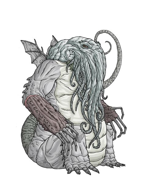474x617 Mike Bukowski Drawing All Of H P Lovecraft's Creatures Cthulhu