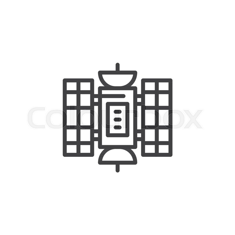 800x800 hubble space telescope outline icon stock vector colourbox