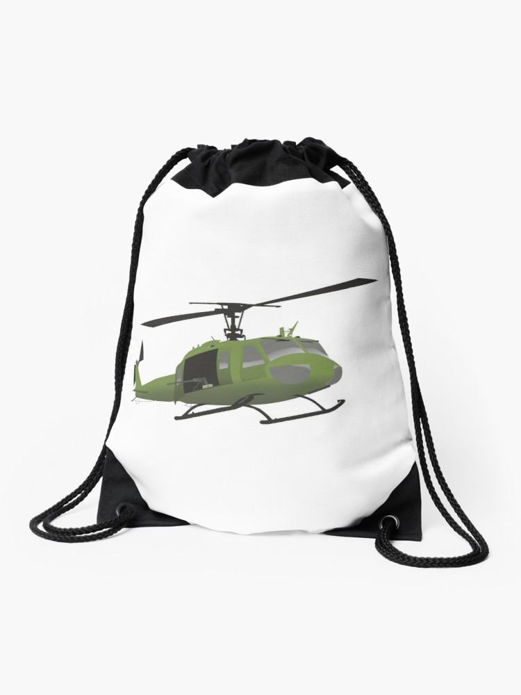 750x1000 Uh Huey Helicopter Drawstring Bag