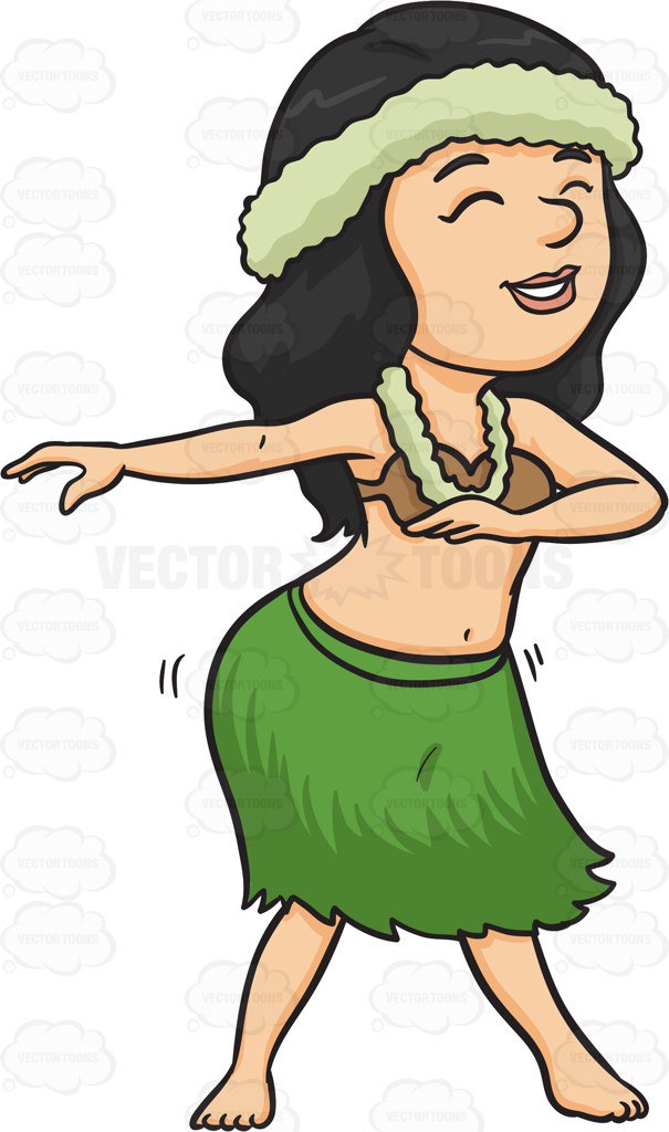605x1024 Cartoon Hula Dancer Free Download Clip Art